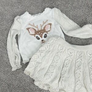 Reindeer sweater skirt set